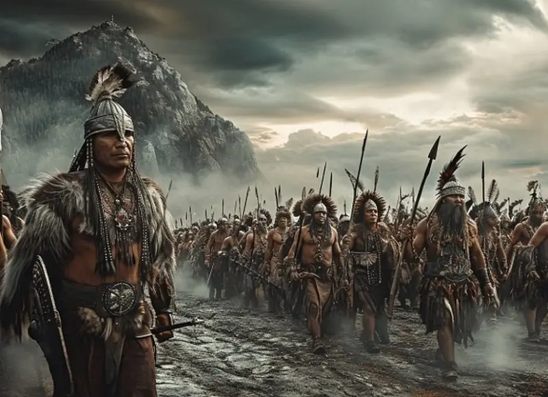 A barbarian army. A modern illustration