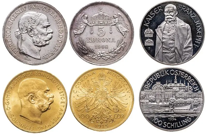 Coins dedicated to Franz Joseph