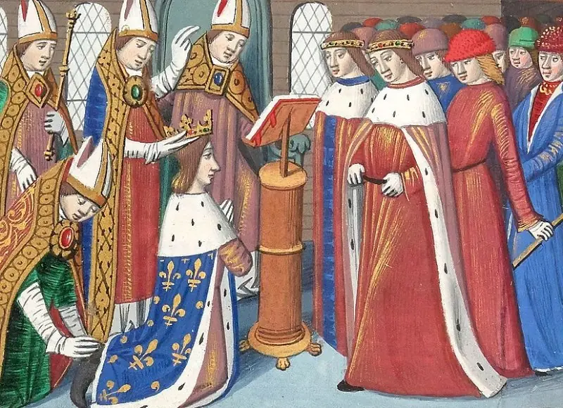 Coronation of Charles VII, miniature 1484