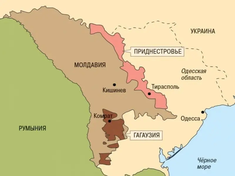Gagauzia on the map of Moldova