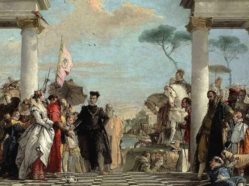 Henry III visiting the Venetian patricians, painting 1740