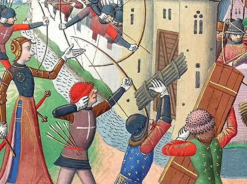 Joan of Arc at the Siege of Paris. Miniature, 1484