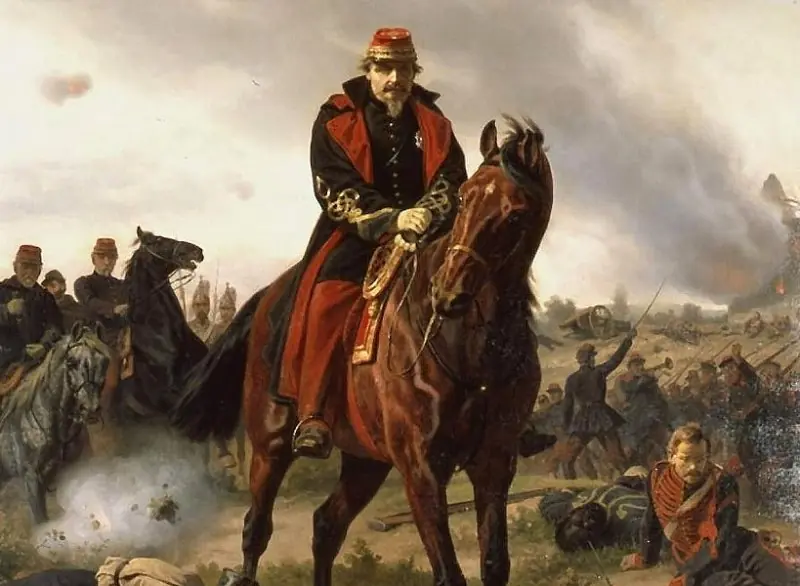 Napoleon III at the Battle of Sedan. Painting from 1872.