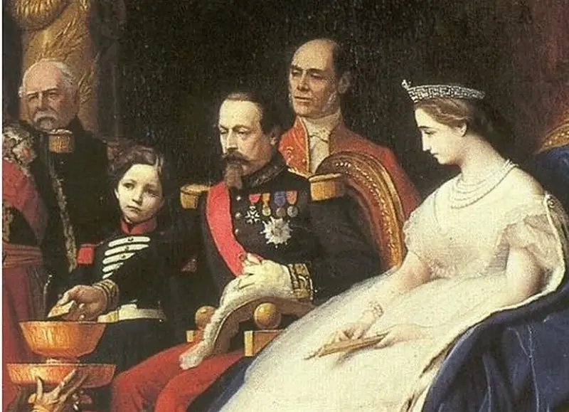 Napoleon III with his wife and son, 1865