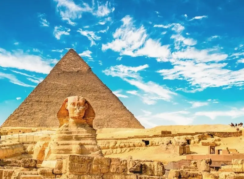 Panorama of Giza with the Pyramid of Cheops