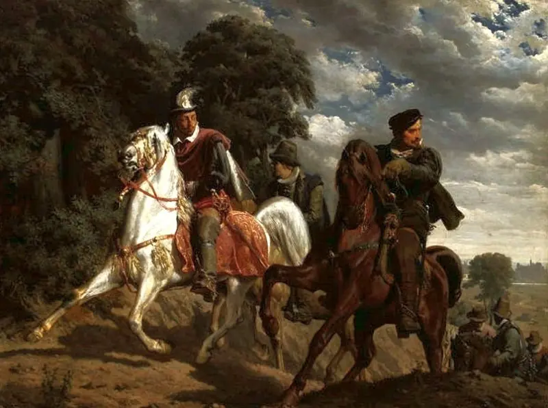 The Escape of Henry of Valois from Poland. Painting from 1860.